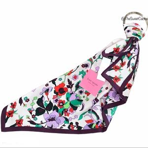 Kate Spade Fleur Noveau Silk Bandana Scarf